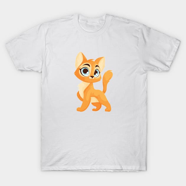 Adorable Fluffy Orange Kitten T-Shirt by Javvani